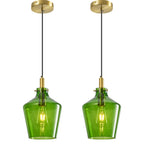Contemporary Farmhouse Bottle Glass Hanging Pendant Light