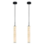 Natural Alabaster Marble Long Tube LED Pendant Light