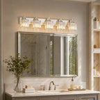 Modern Minimalist Vertical Rectangular Crystal Vanity Light