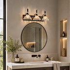 Vintage Clear Flower Glass Shade  Bathroom Vanity