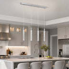 Modern Cylinder Bubble Linear Hanging Crystal LED Pendant Light