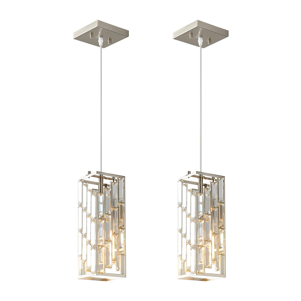 Luxury Frame Rectangular Crystal Linear Pendant Light