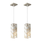 Luxury Frame Rectangular Crystal Linear Pendant Light