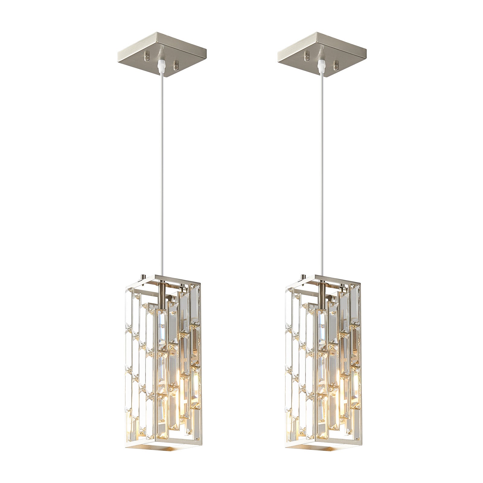Luxury Frame Rectangular Crystal Linear Pendant Light