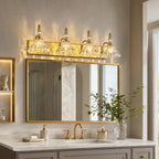 Vintage Clear Flower Glass Shade  Bathroom Vanity