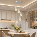 Luxury Frame Rectangular Crystal Linear Pendant Light