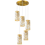 Luxury Frame Rectangular Crystal Linear Pendant Light