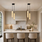 Natural Alabaster Marble Long Tube LED Pendant Light