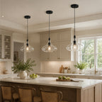 Contemporary Industrial Glass Pendant Light in Multiple Shapes