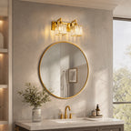 Modern Minimalist Vertical Rectangular Crystal Vanity Light