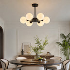 Mid Century Modern with Milk White Glass Lampshade Chandelier