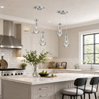 Raindrop Clear Solid Glass Adjustable Suspension Cord Pendant Light