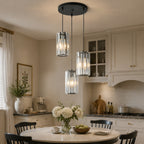 Minimalist Vertical Faceted Crystal Cylinder Pendant Light