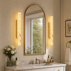 Slim Cylinder Natural Stone Alabaster LED Wall Light for Hallways