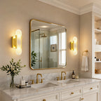 Long Oval Natural Stone Alabaster Wall Light for Modern Bedrooms