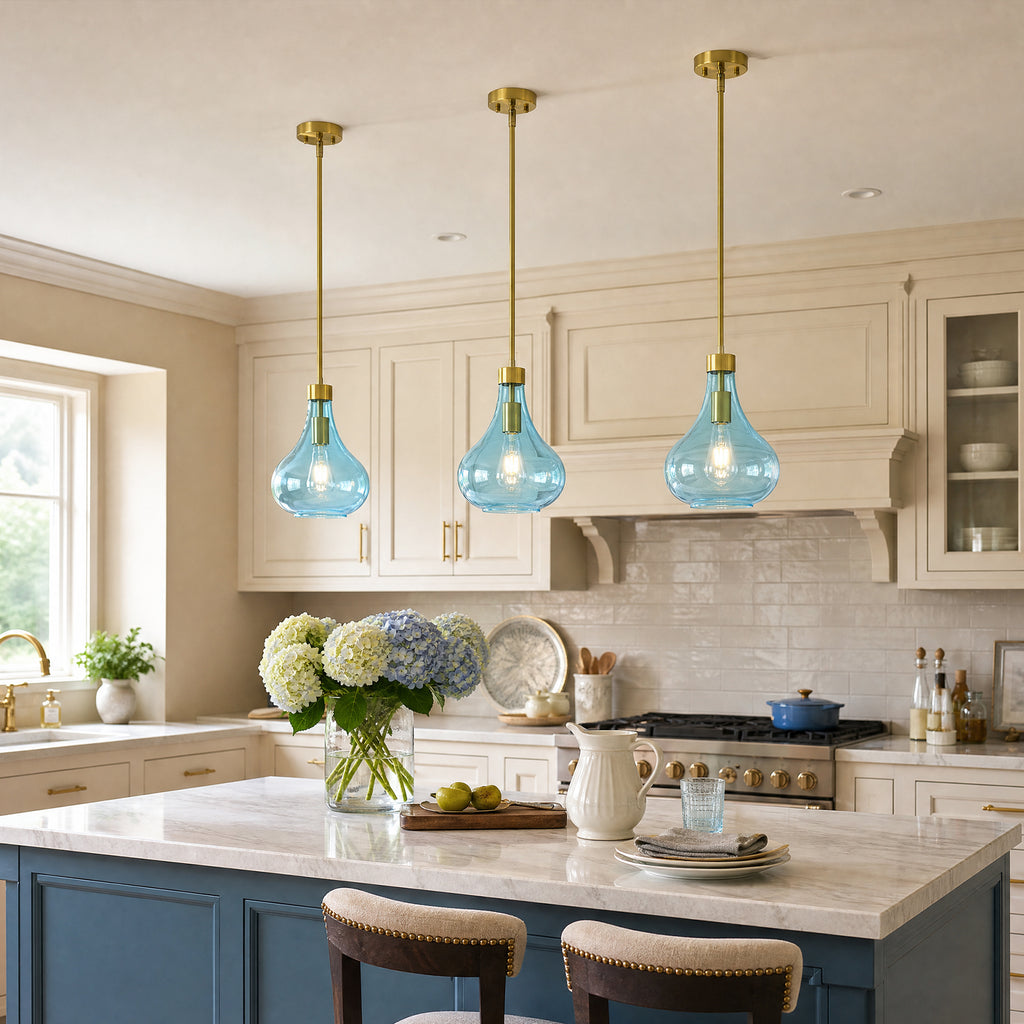 Modern Teardrop Shaped Glass Hanging Single Pendant Light