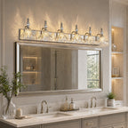Vintage Clear Flower Glass Shade  Bathroom Vanity