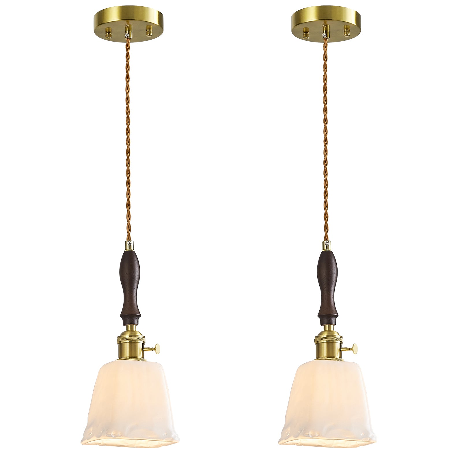Farmhouse Vintage Textured Glass Hanging Pendant Light