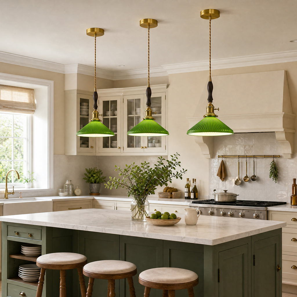 Retro Nordic Striped Ceramic Pendant Light Series