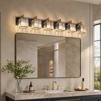 Modern Minimalist Vertical Rectangular Crystal Vanity Light