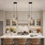 Raindrop Clear Solid Glass Adjustable Suspension Cord Pendant Light