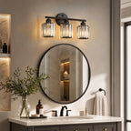 Modern Linear Fluted Crystal Bathroom Vanity Light