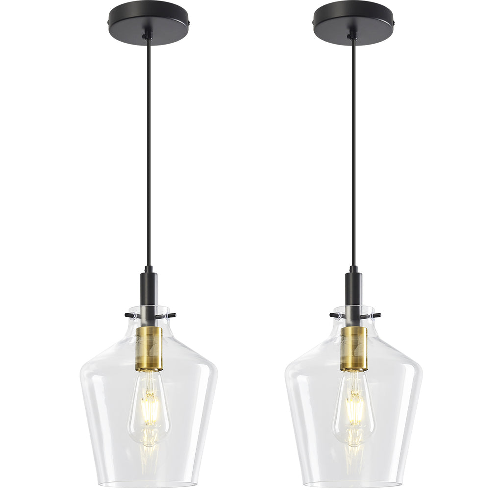 Contemporary Farmhouse Bottle Glass Hanging Pendant Light