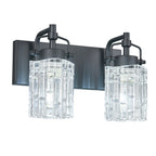 Contemporary Luxury Cylinder Fluted Crystal Glass Bathroom Vanity Light