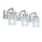 Contemporary Luxury Cylinder Fluted Crystal Glass Bathroom Vanity Light