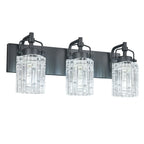 Contemporary Luxury Cylinder Fluted Crystal Glass Bathroom Vanity Light