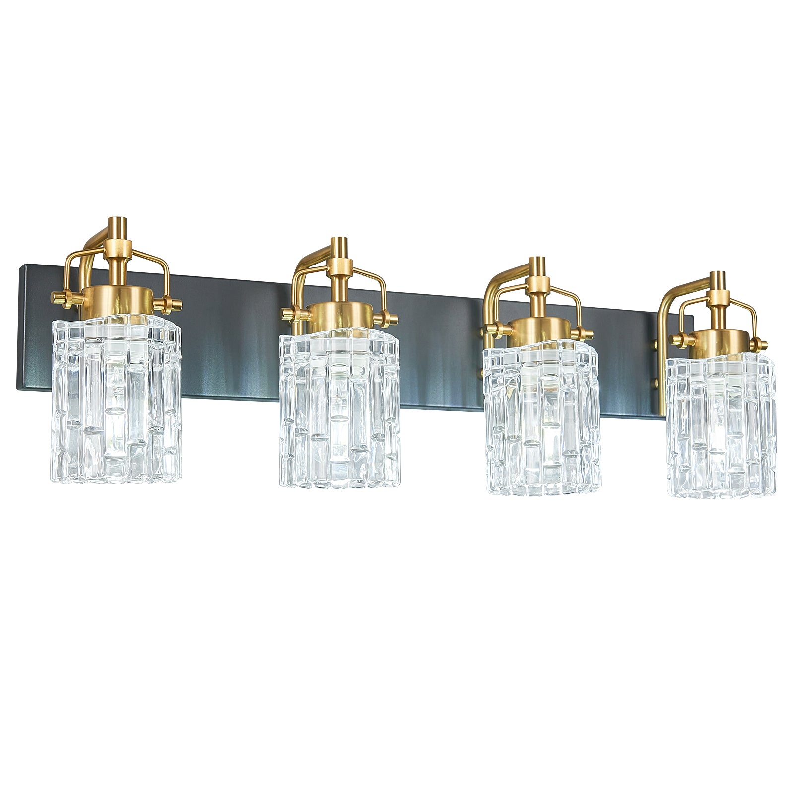 Contemporary Luxury Cylinder Fluted Crystal Glass Bathroom Vanity Light