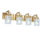 Contemporary Luxury Cylinder Fluted Crystal Glass Bathroom Vanity Light