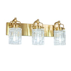Contemporary Luxury Cylinder Fluted Crystal Glass Bathroom Vanity Light