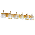 Transitional Luxury Square Prism Fluted Crystal Bathroom Vanity Light