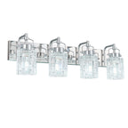 Contemporary Luxury Cylinder Fluted Crystal Glass Bathroom Vanity Light