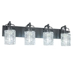 Contemporary Luxury Cylinder Fluted Crystal Glass Bathroom Vanity Light