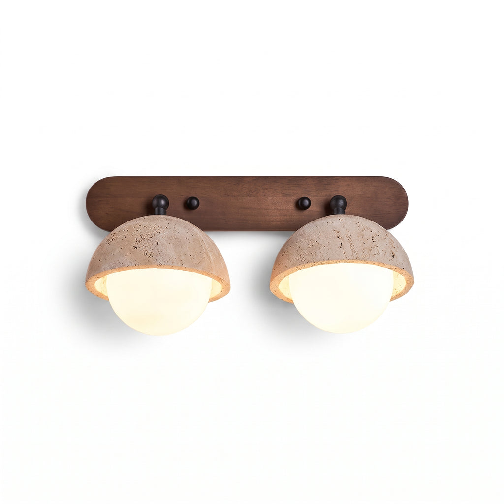 Wabi Sabi Dome Travertine Vanity Wall Sconce