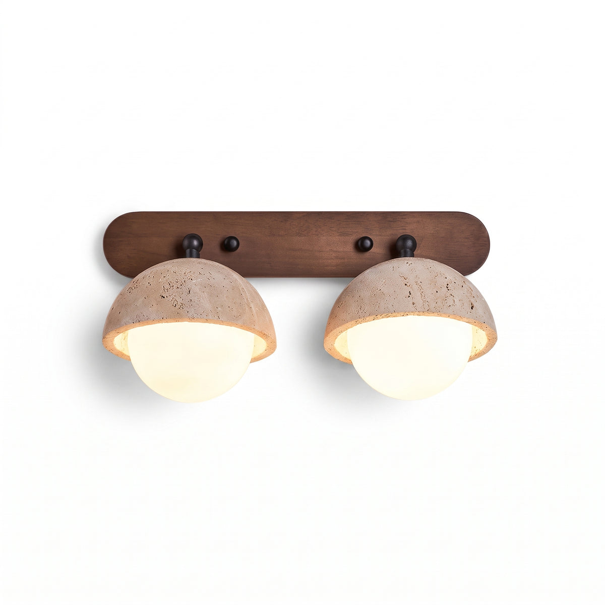 Wabi Sabi Dome Travertine Vanity Wall Sconce