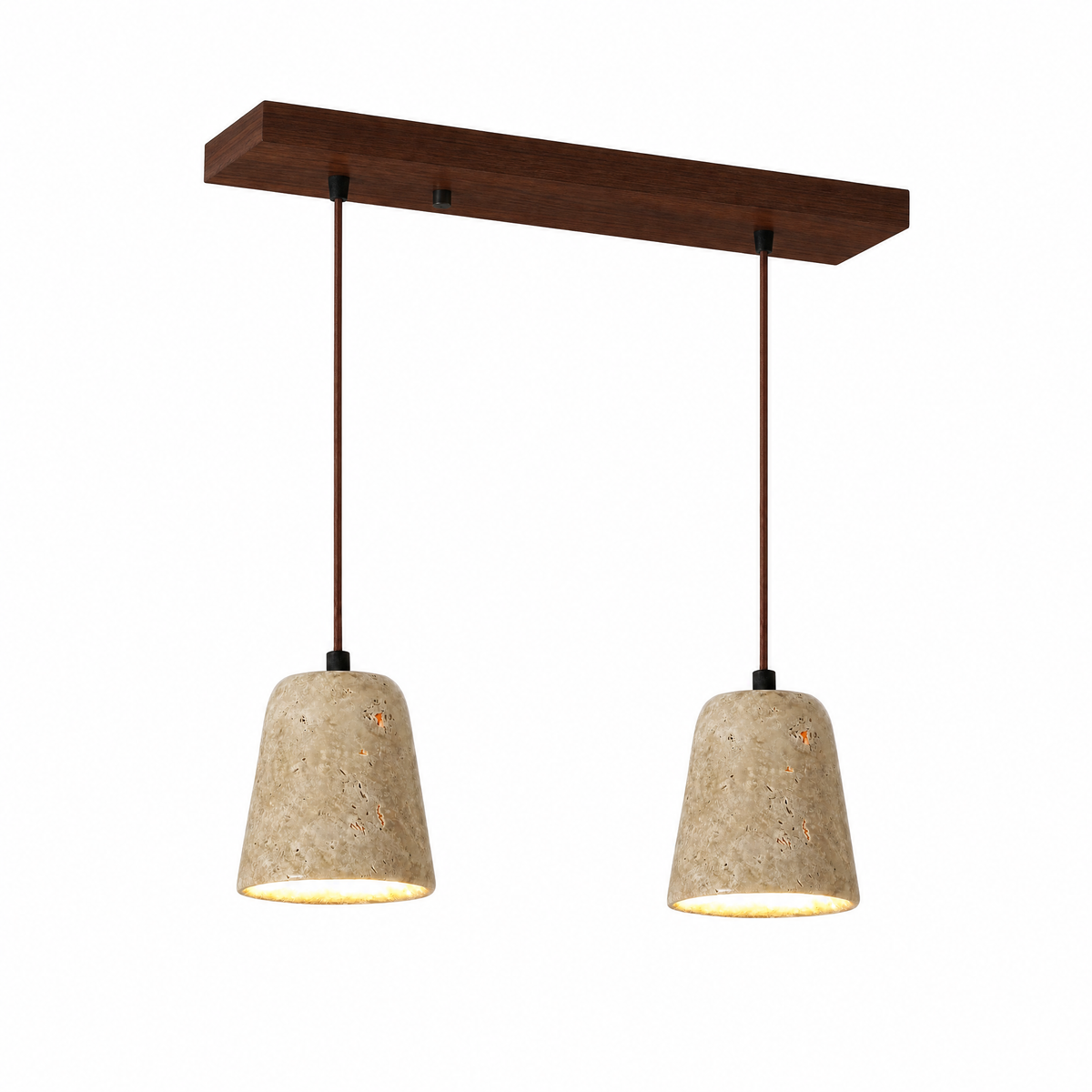 Wabi Sabi Bell-shaped Travertine Pendant Light