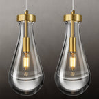 Raindrop Clear Solid Glass Adjustable Suspension Cord Pendant Light