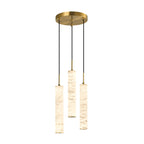 Natural Alabaster Marble Long Tube LED Pendant Light