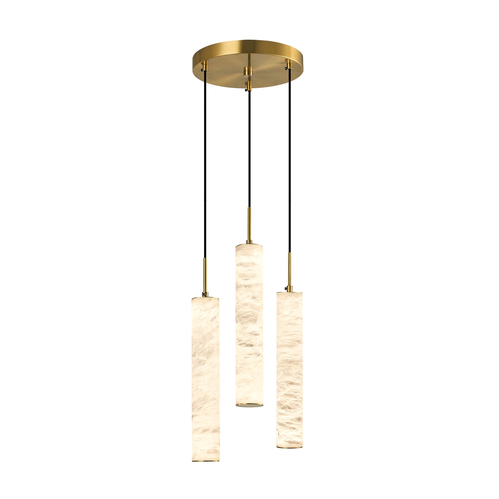 Natural Alabaster Marble Long Tube LED Pendant Light