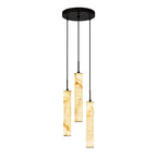 Natural Alabaster Marble Long Tube LED Pendant Light