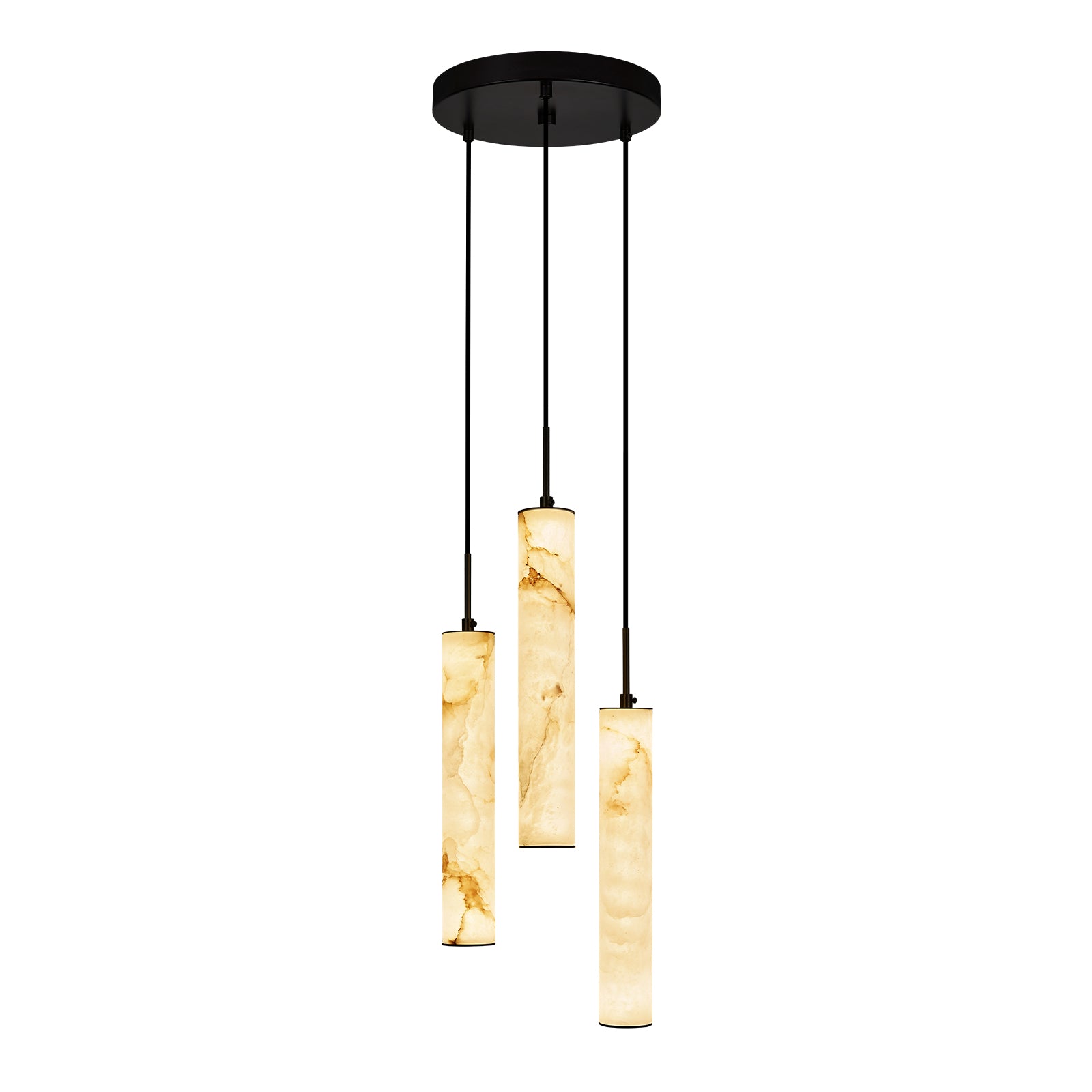 Natural Alabaster Marble Long Tube LED Pendant Light