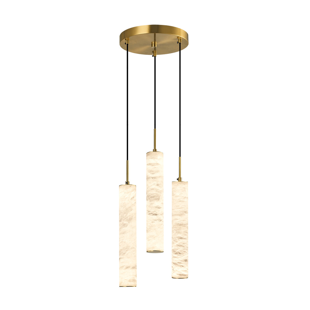 Natural Alabaster Marble Long Tube LED Pendant Light