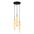 Natural Alabaster Marble Long Tube LED Pendant Light