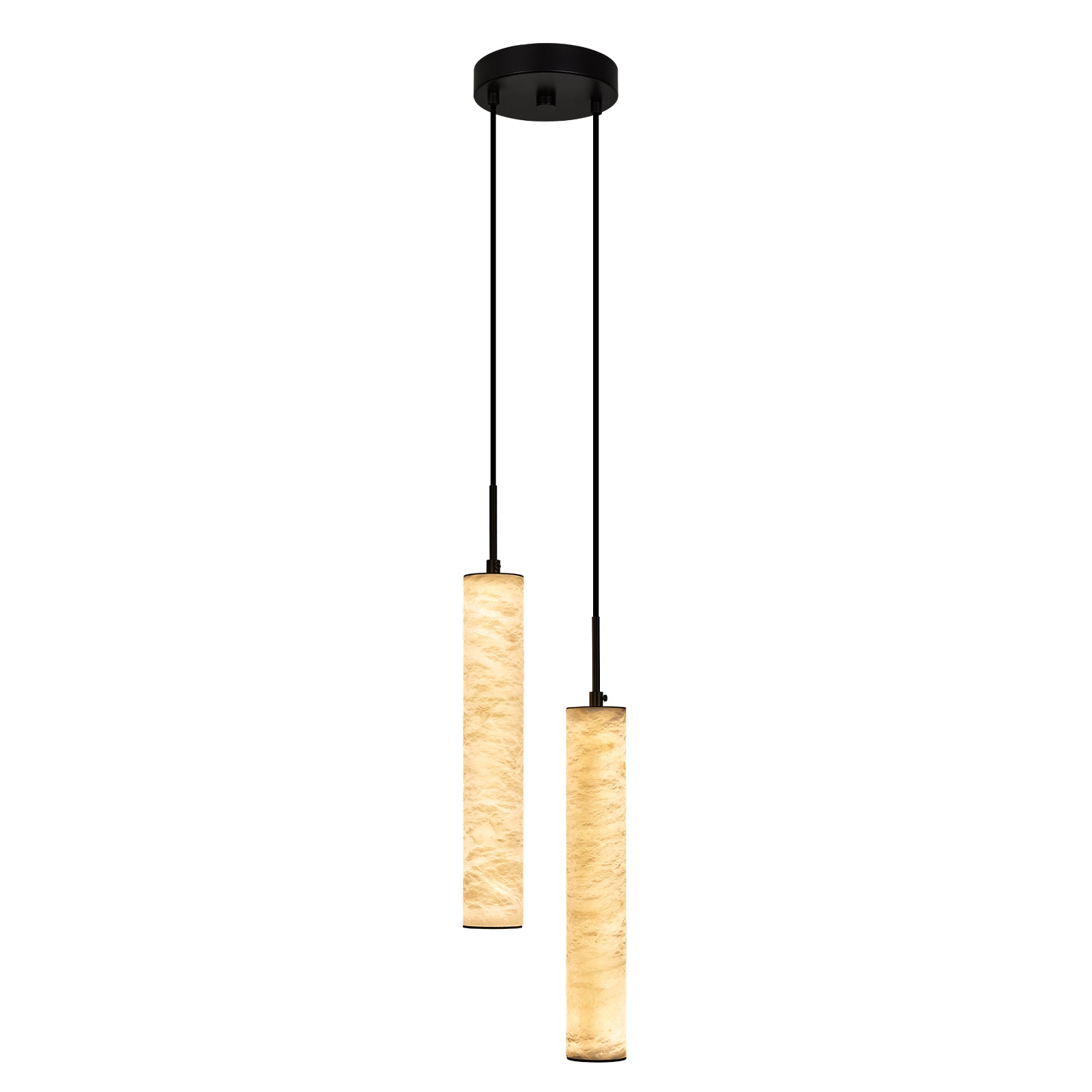 Natural Alabaster Marble Long Tube LED Pendant Light