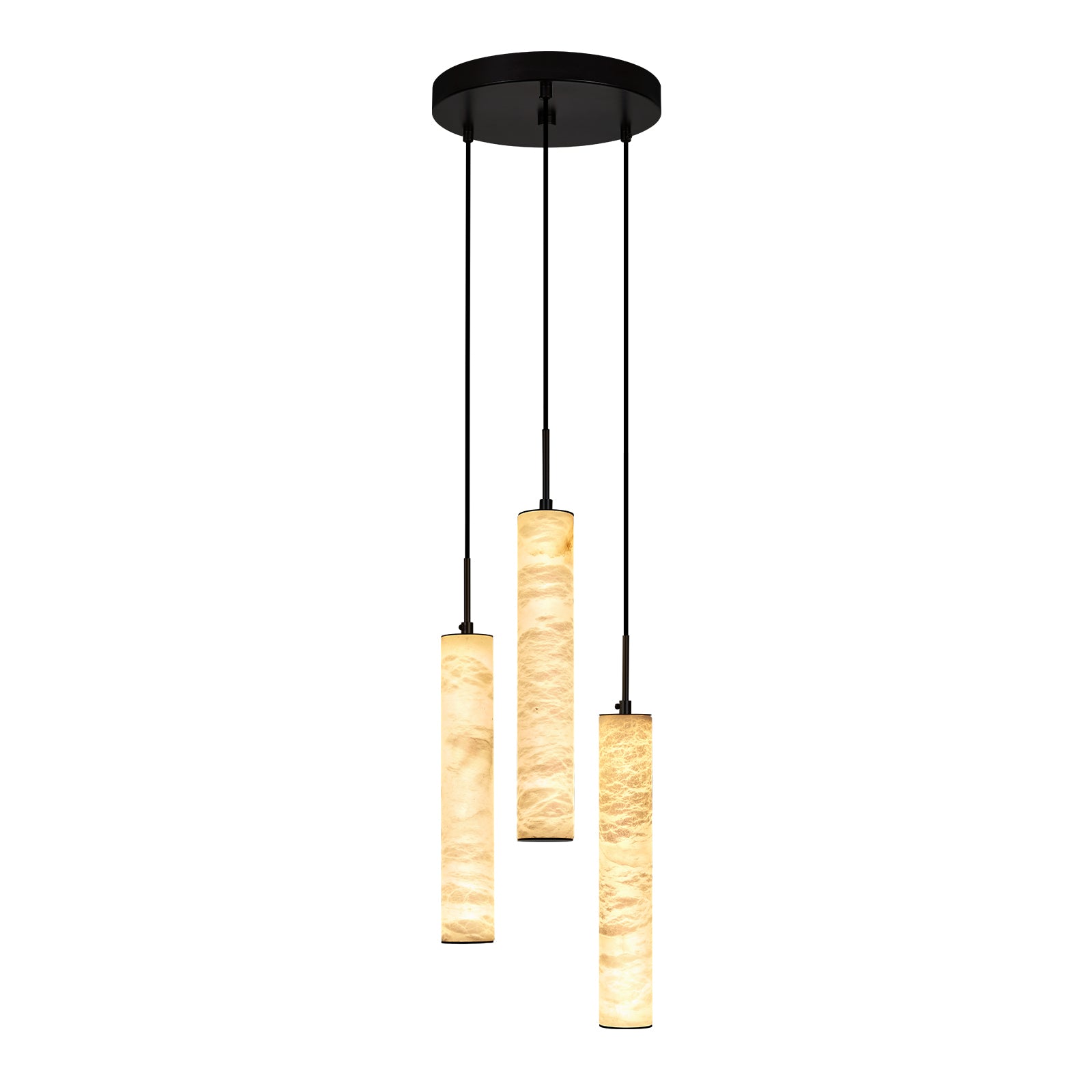 Natural Alabaster Marble Long Tube LED Pendant Light