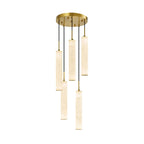 Natural Alabaster Marble Long Tube LED Pendant Light