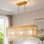Modern Farmhouse Style Geometric Crystal Chandelier